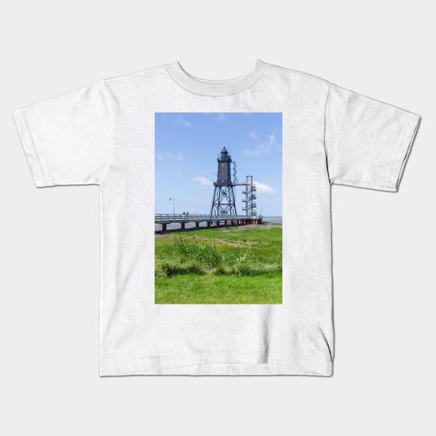 Lighthouse Obereversand, Dorumer Neufeld, Dorum, Lower Saxony Kids T-Shirt by Kruegerfoto